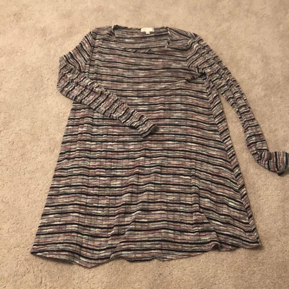 stripped longe sleeve dress